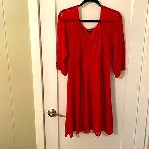 Romantic candy apple red lace dress